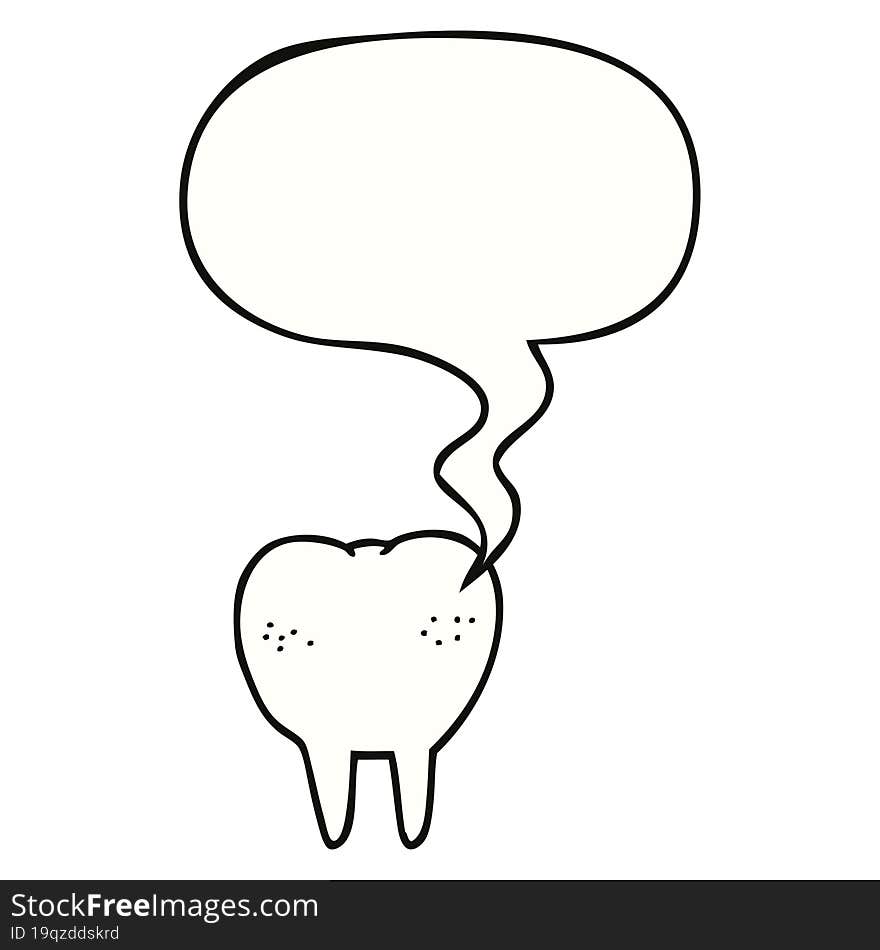 cartoon tooth and speech bubble