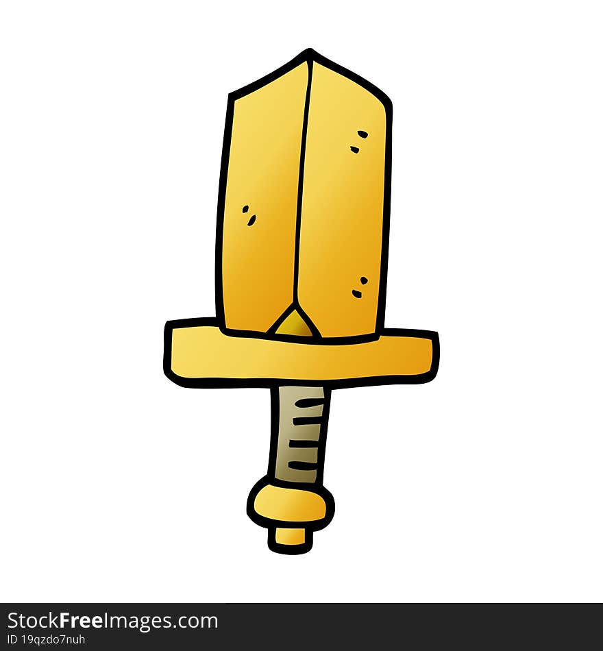 cartoon doodle gold dagger