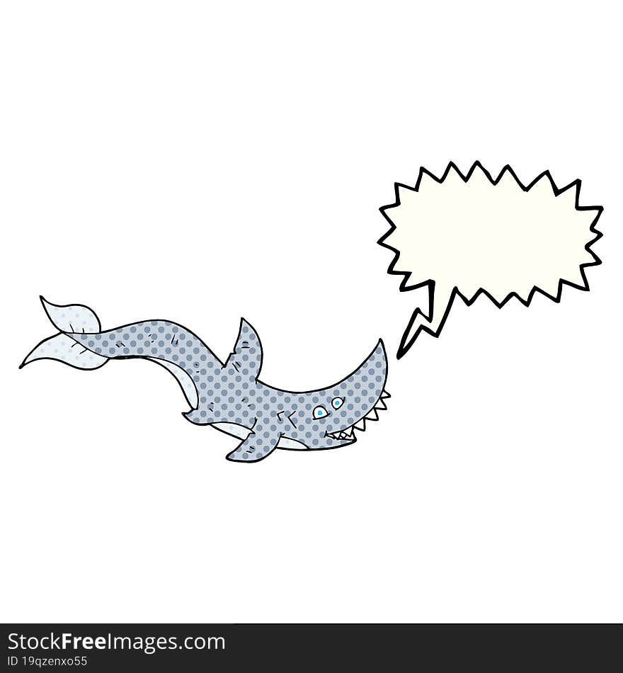 comic book speech bubble cartoon shark