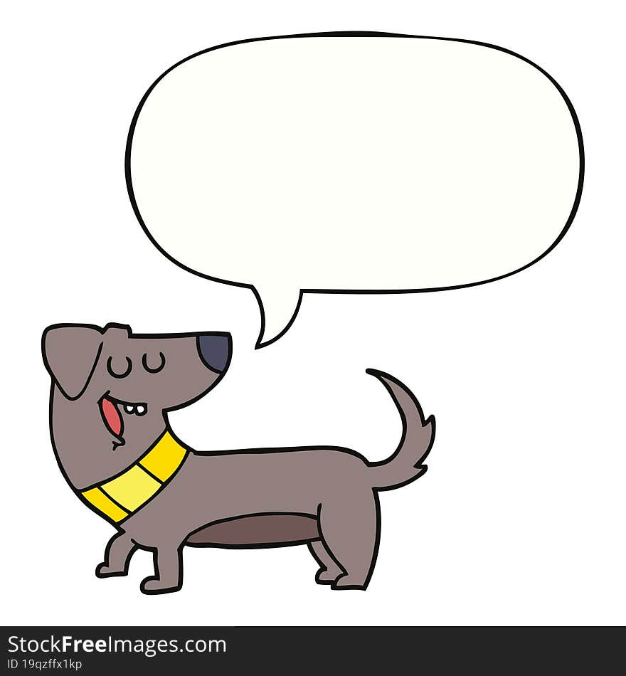 cartoon dog and speech bubble