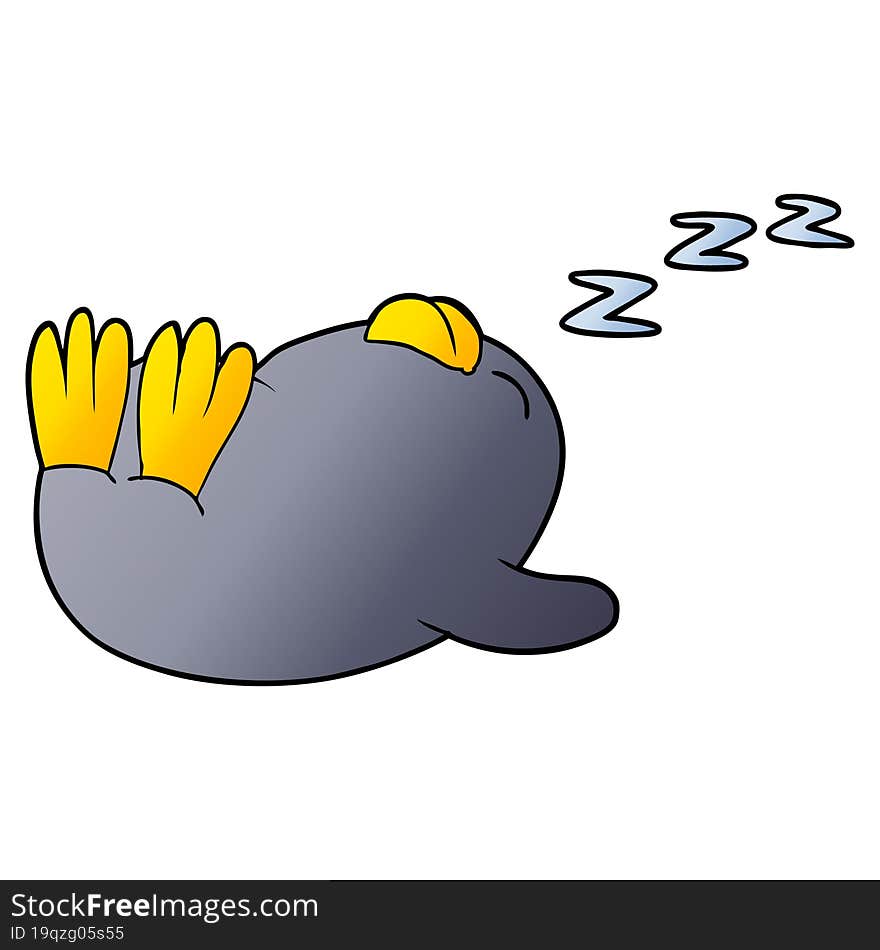 cartoon sleeping penguin. cartoon sleeping penguin