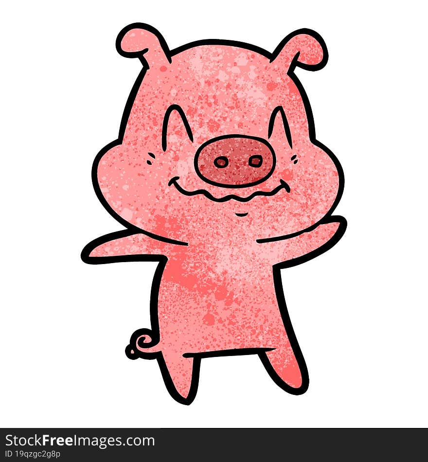 nervous cartoon pig. nervous cartoon pig