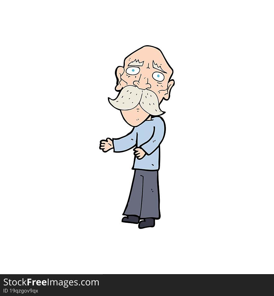 cartoon lonely old man