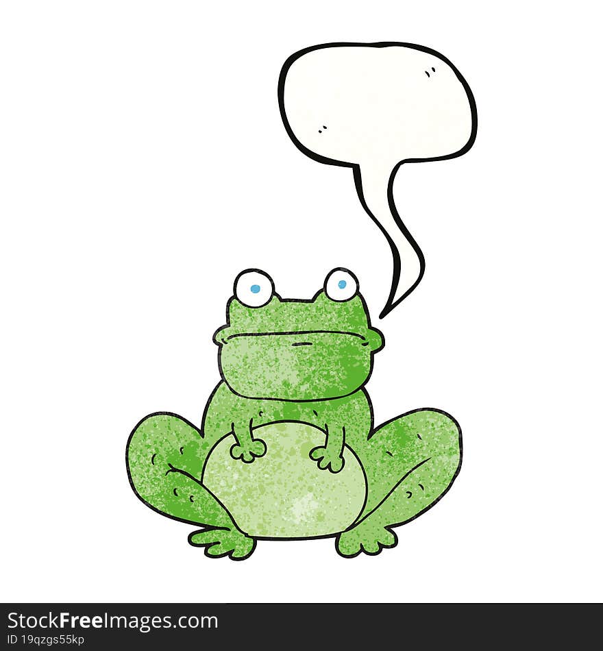 Speech Bubble Textured Cartoon Frog