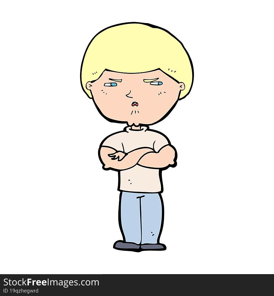 cartoon grumpy man