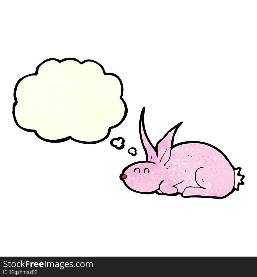 cartoon rabbit with thought bubble