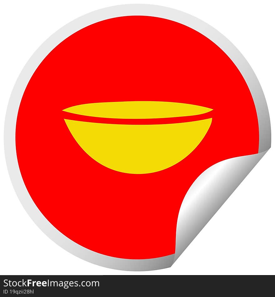 circular peeling sticker cartoon hot soup