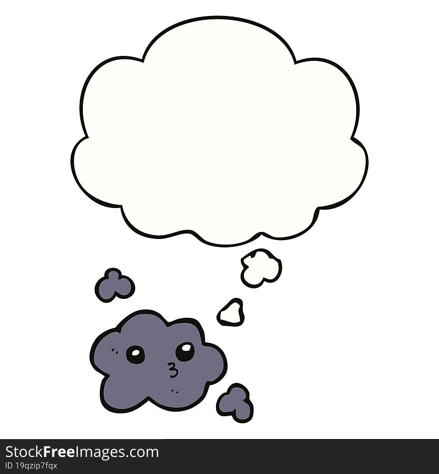 cute cartoon cloud and thought bubble