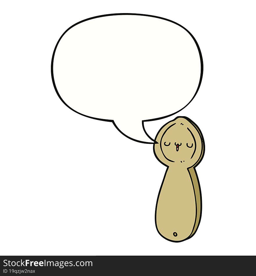 Cartoon Spoon And Speech Bubble