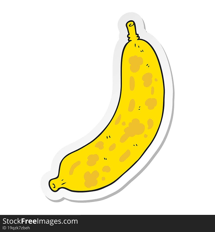 sticker of a cartoon banana