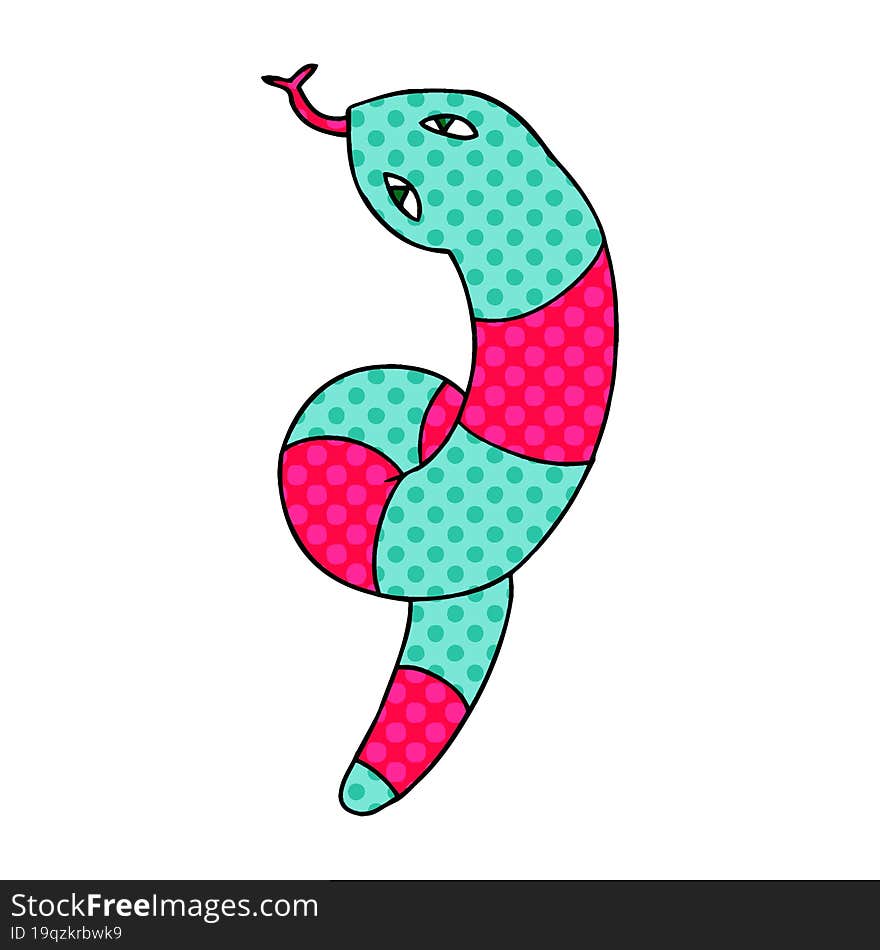 Cartoon Of A Long Snake