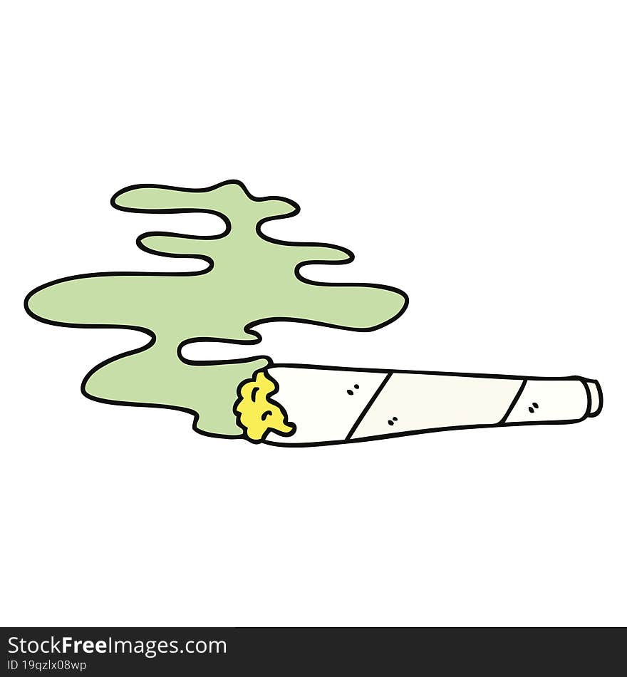 quirky hand drawn cartoon lit joint