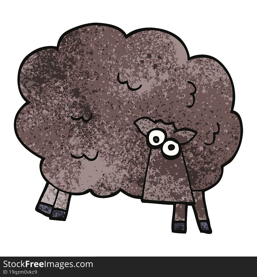 cartoon doodle black sheep