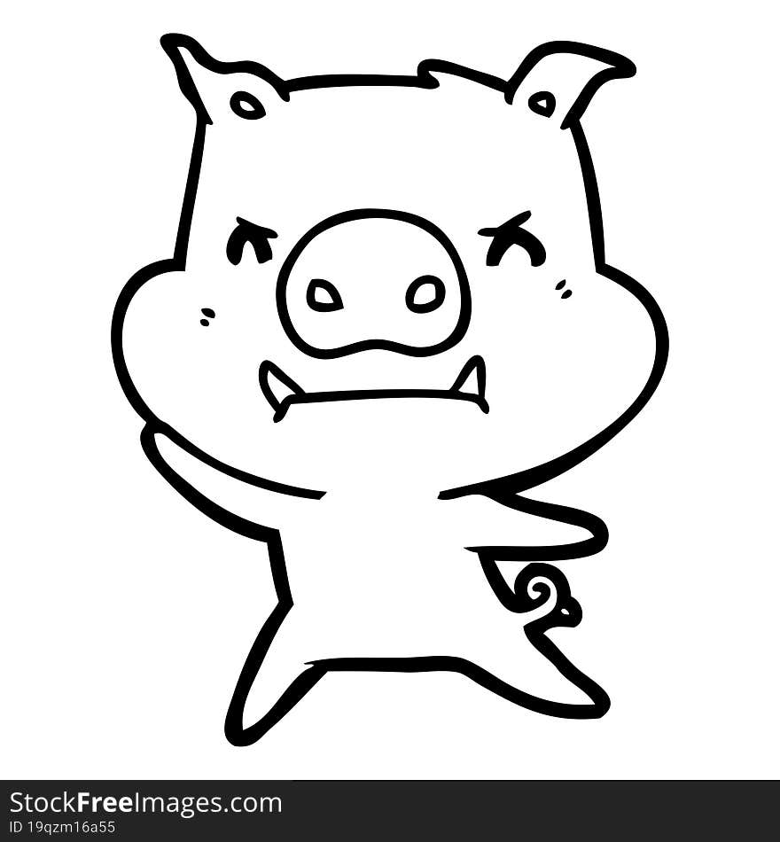 angry cartoon pig. angry cartoon pig