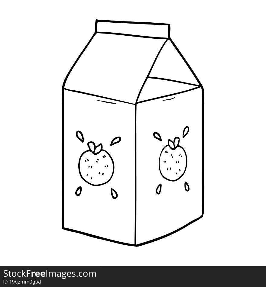 cartoon orange juice carton. cartoon orange juice carton