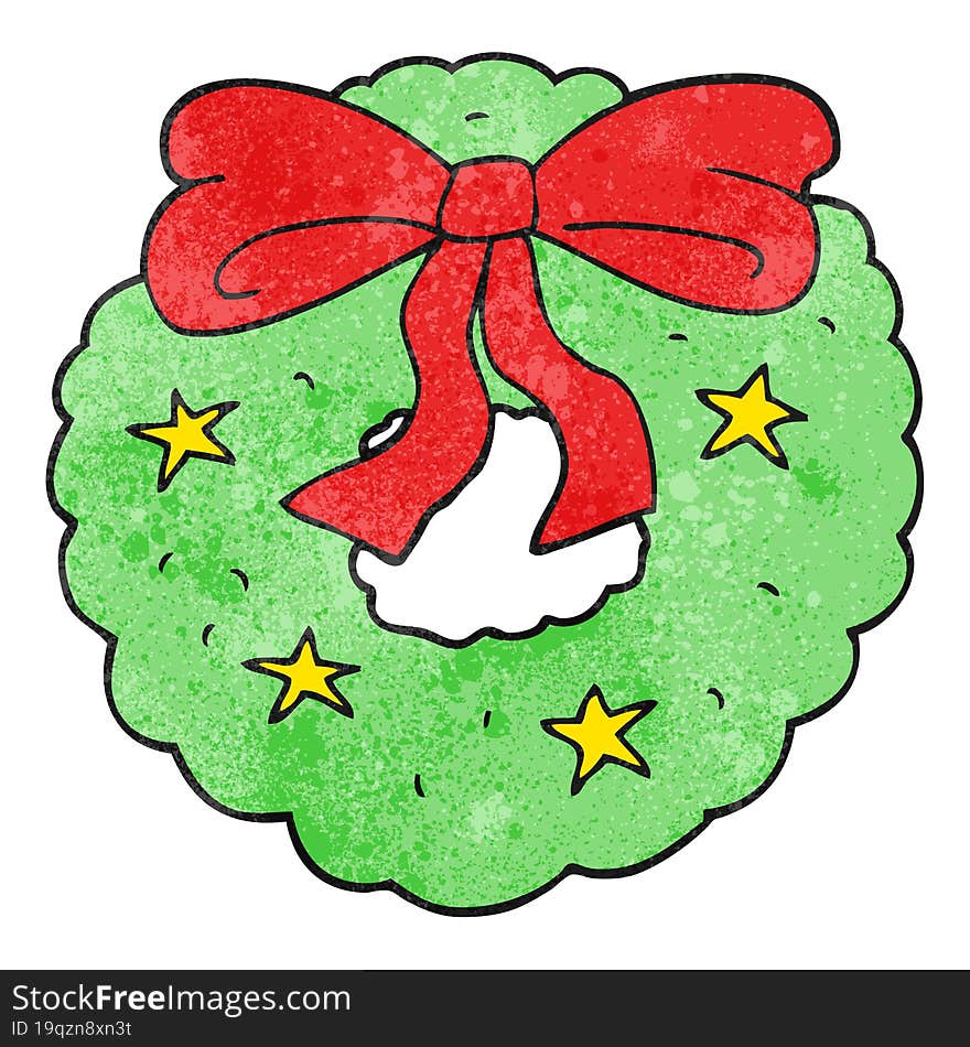 textured cartoon christmas wreath