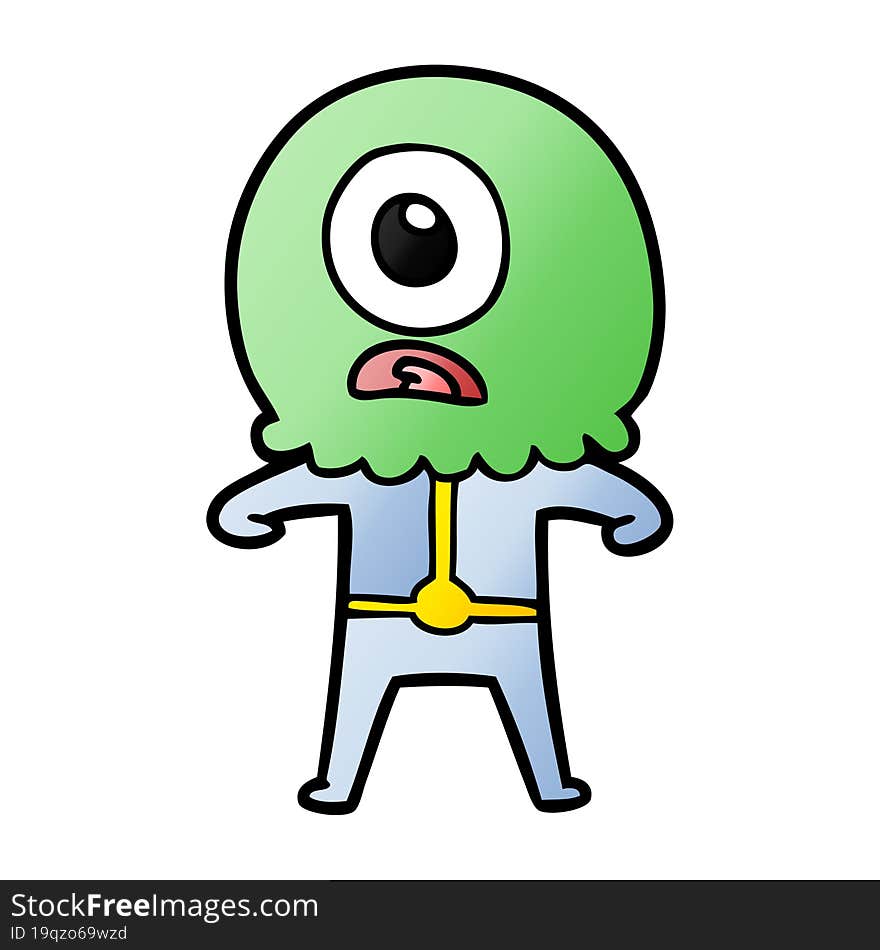 cartoon cyclops alien spaceman. cartoon cyclops alien spaceman