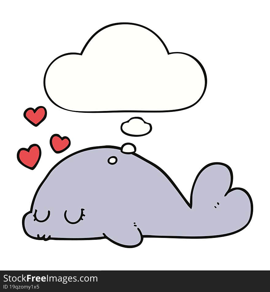 cute cartoon dolphin and thought bubble