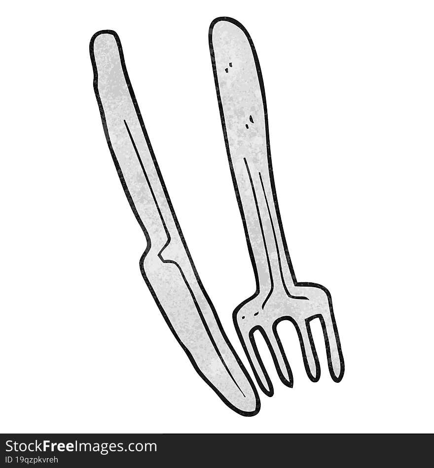 textured cartoon knife and fork