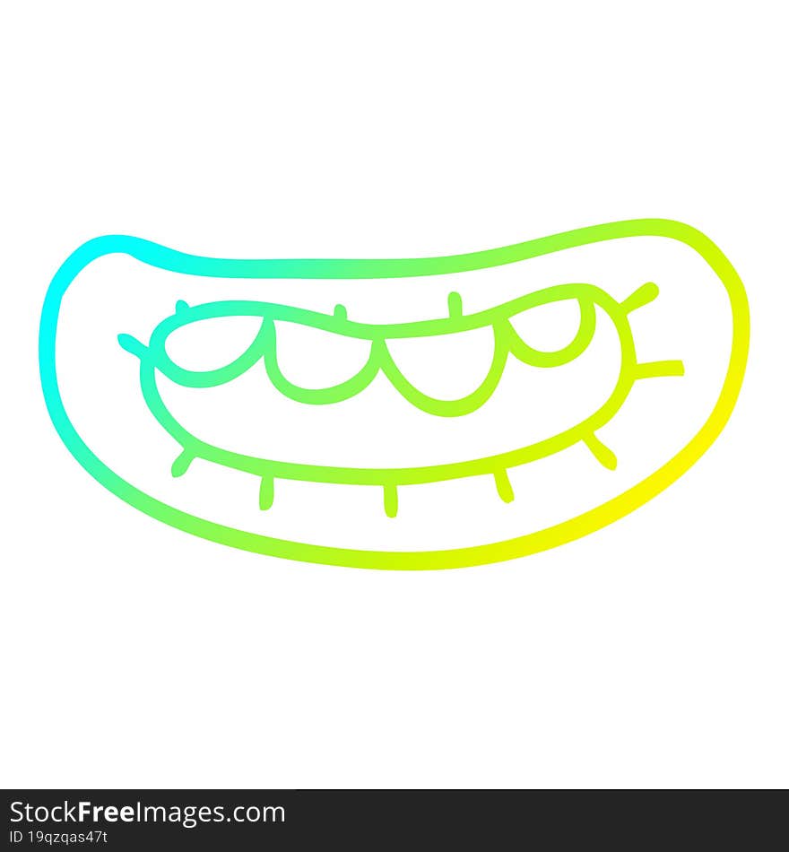 cold gradient line drawing cartoon mouth