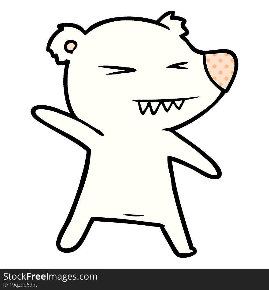 angry polar bear cartoon. angry polar bear cartoon