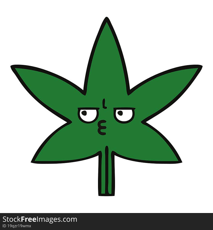 cute cartoon marijuana leaf