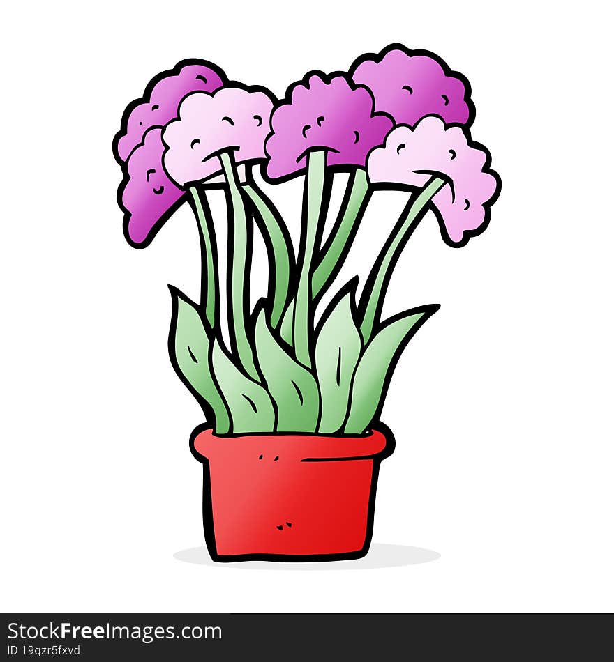 Cartoon Flowers In Pot