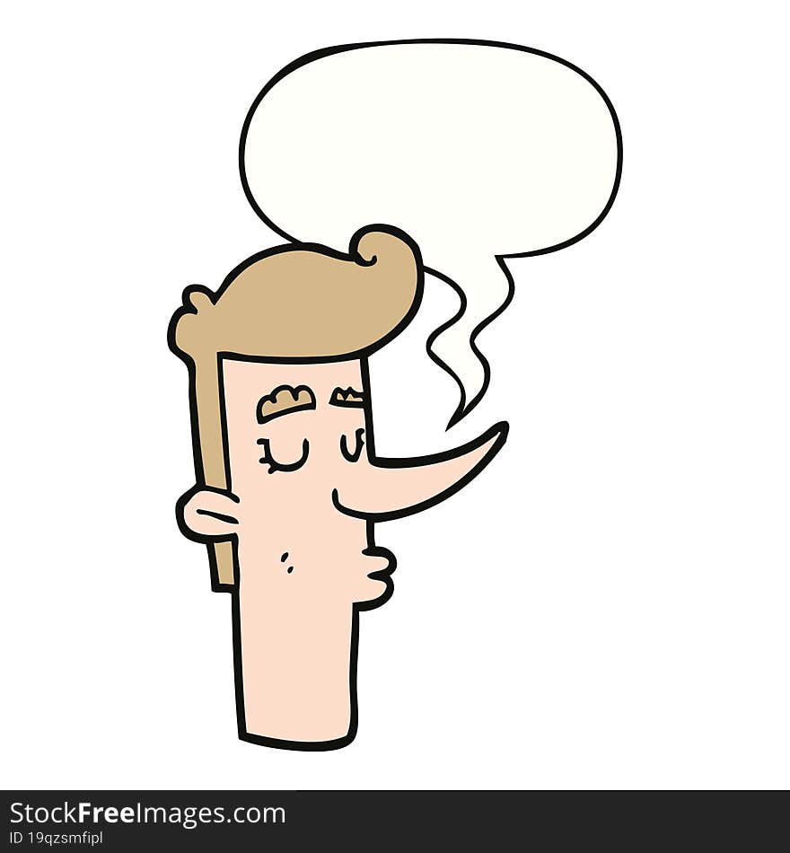 cartoon arrogant man and speech bubble