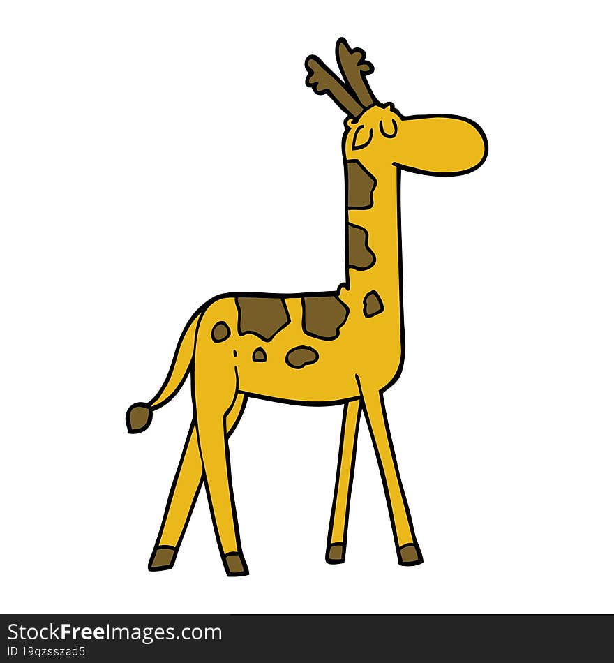 Cartoon Doodle Funny Giraffe