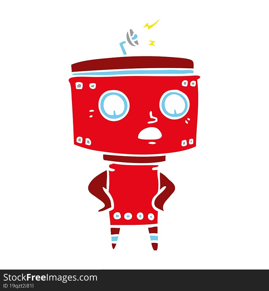 Flat Color Style Cartoon Robot