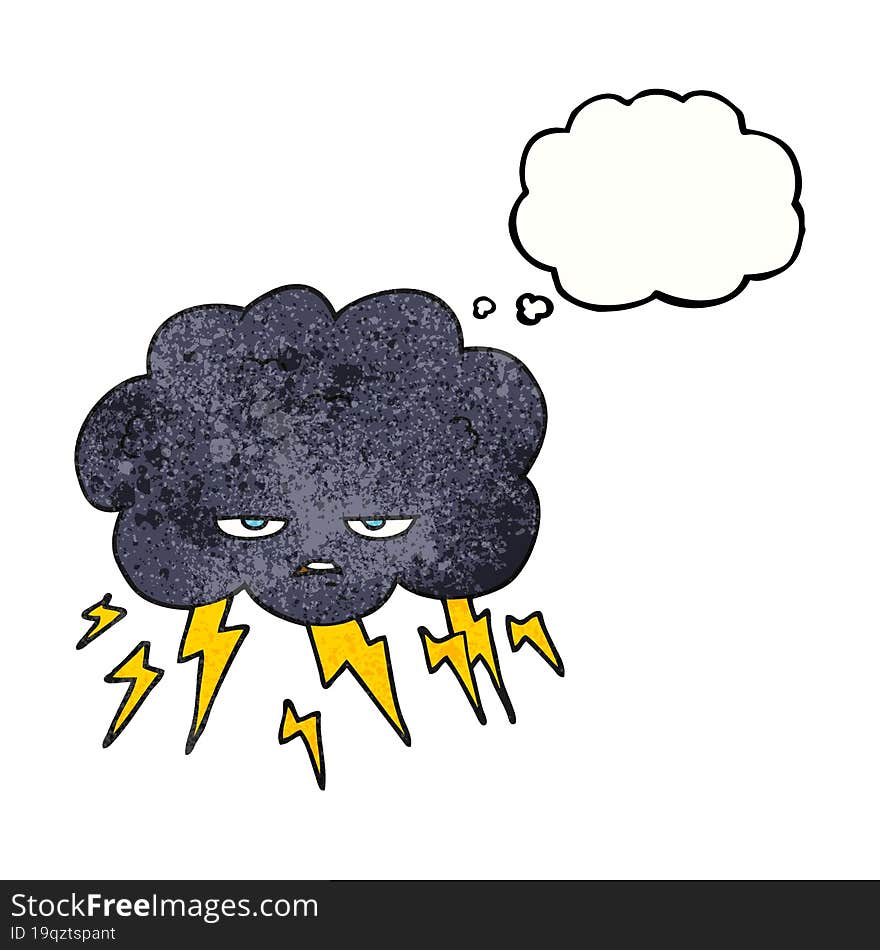 thought bubble textured cartoon thundercloud