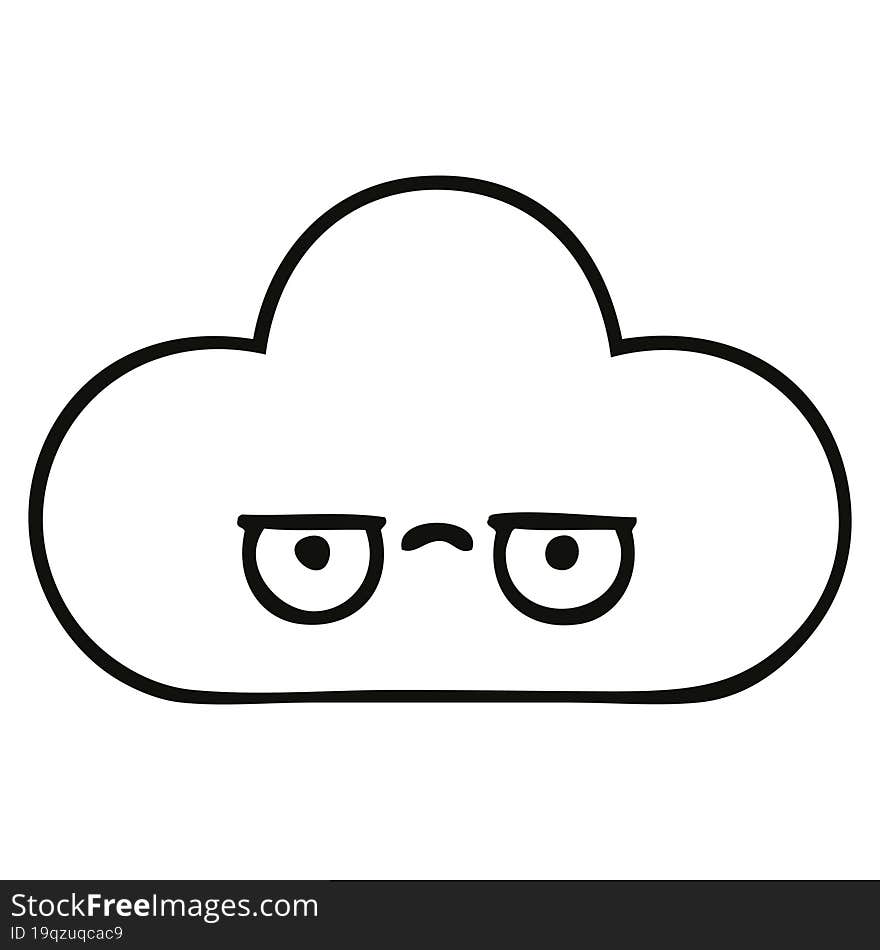 line drawing cartoon cloud