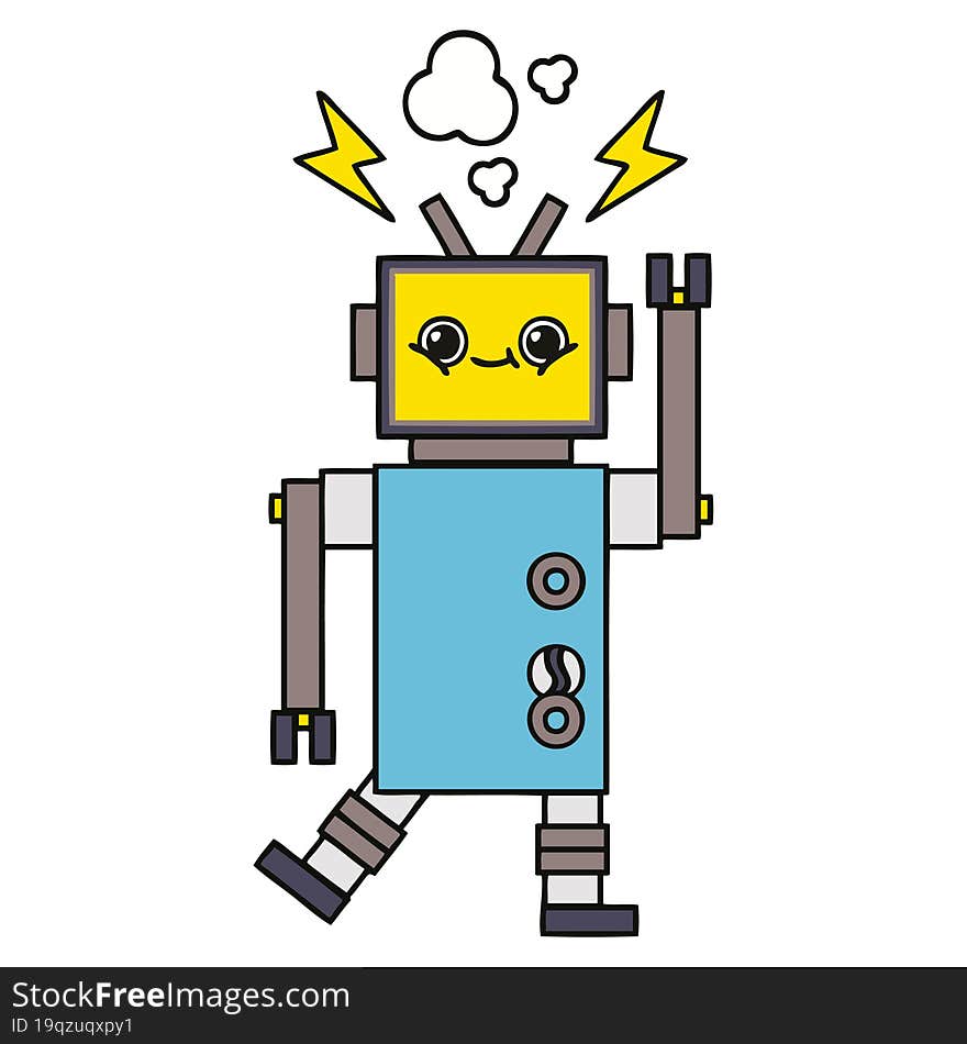 cute cartoon of a robot. cute cartoon of a robot