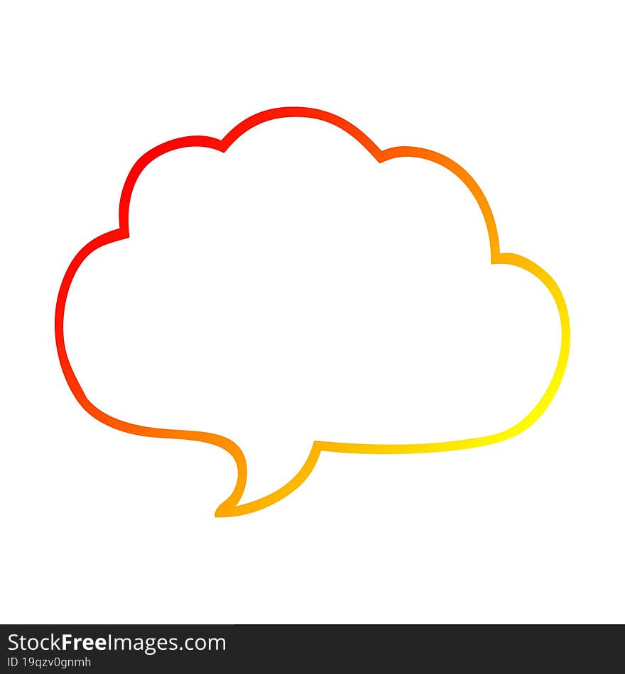 warm gradient line drawing cartoon grey speech bubble