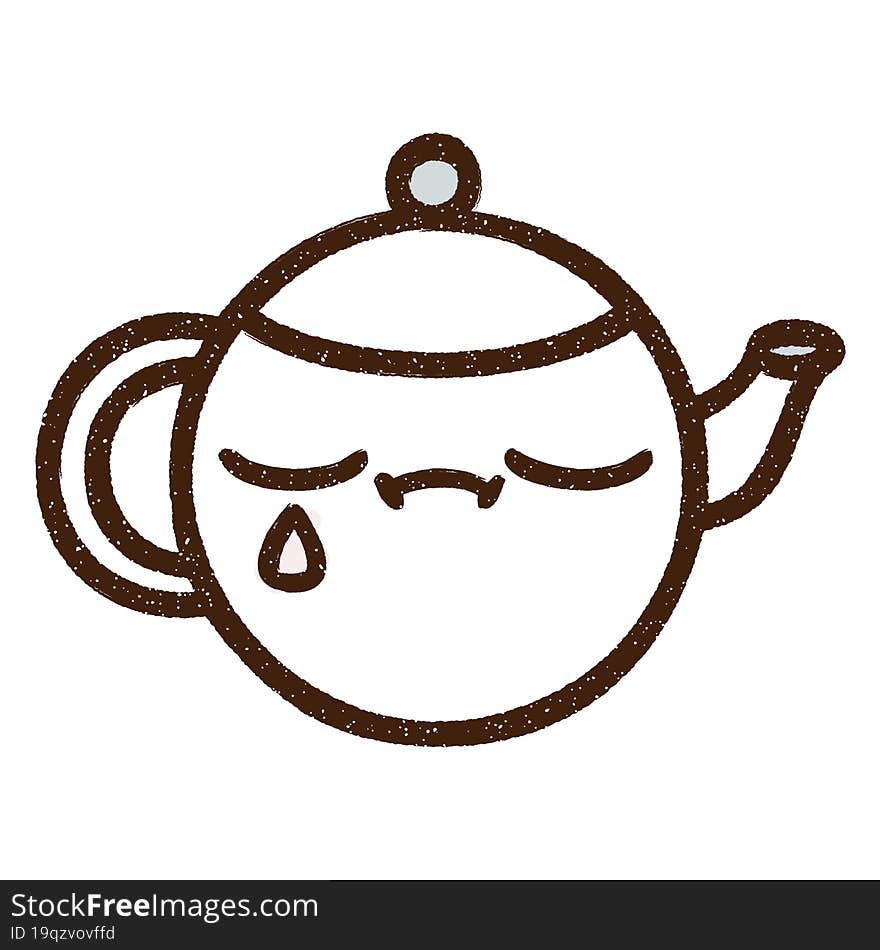 Crying Teapot Chalk Drawing