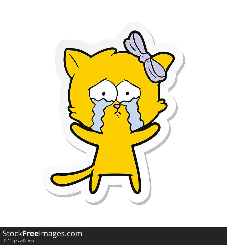 sticker of a cartoon cat