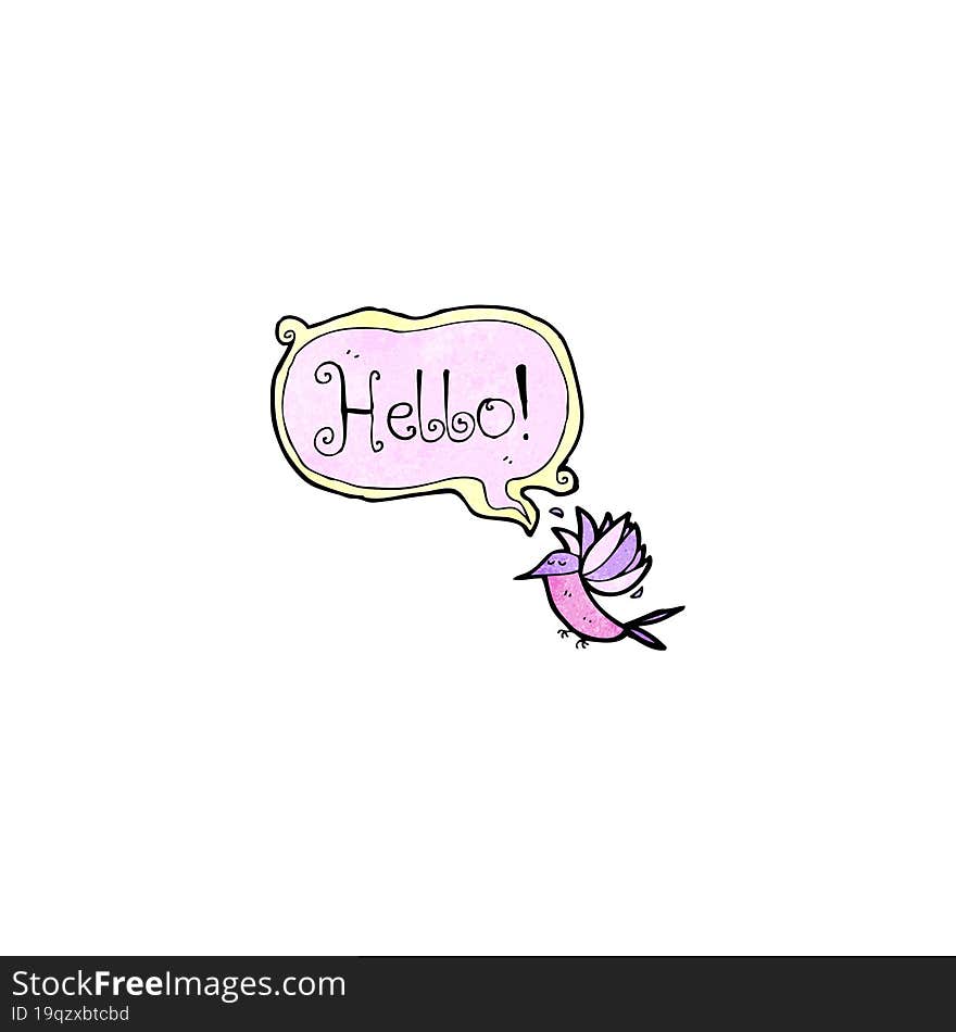 cartoon hummingbird with speech bubble