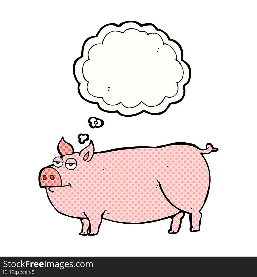 thought bubble cartoon huge pig