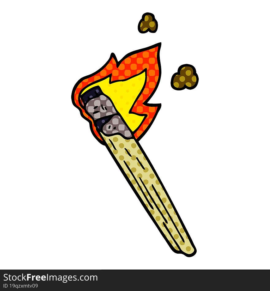 cartoon doodle burning torch brand