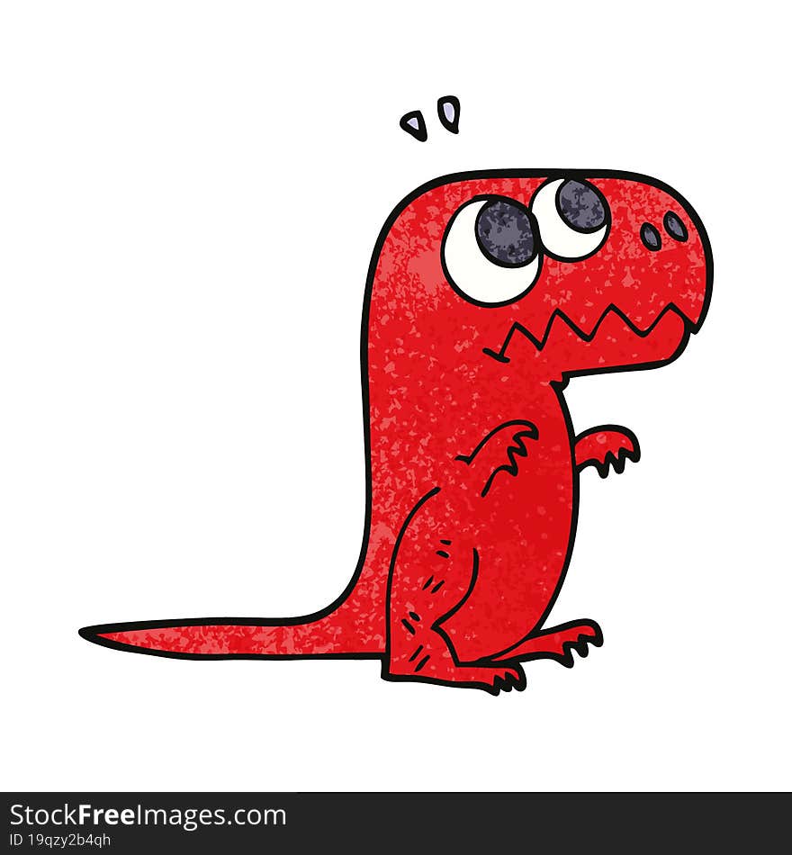 Cartoon Doodle Roaring T Rex