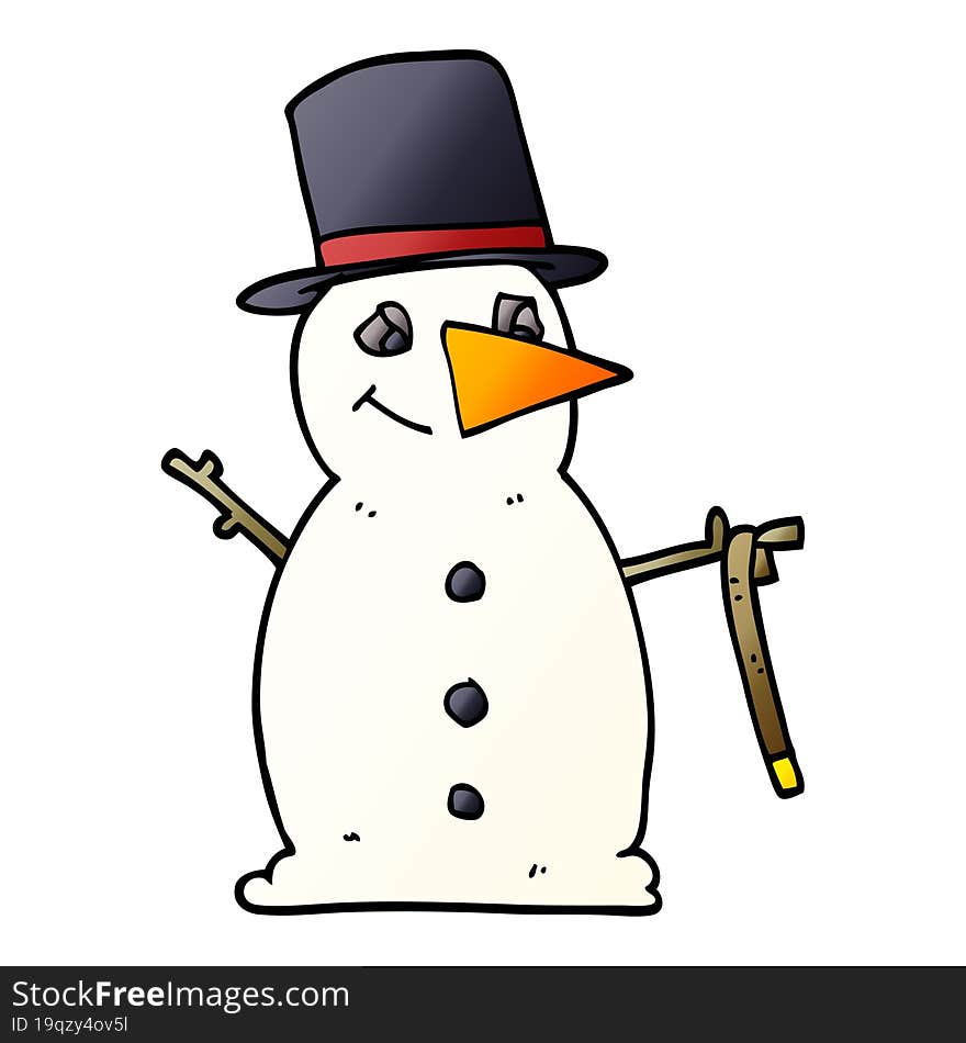 Cartoon Doodle Snowman