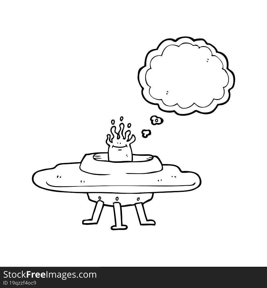 Thought Bubble Cartoon Flying Saucer