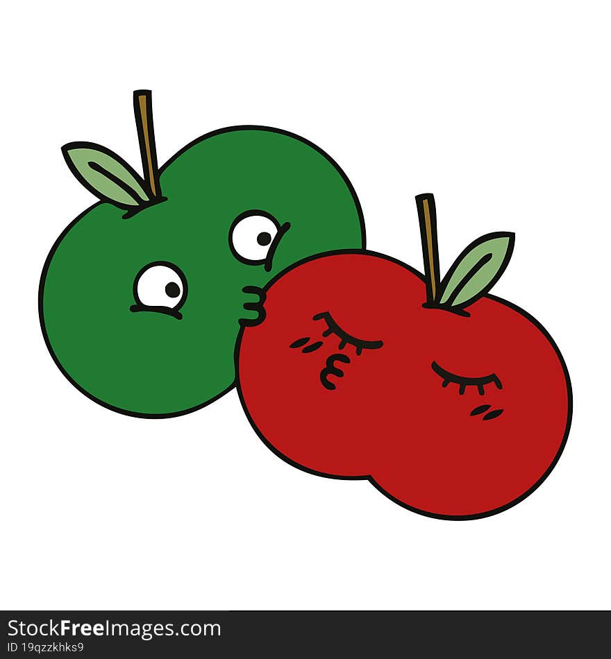 cute cartoon of a juicy apple. cute cartoon of a juicy apple