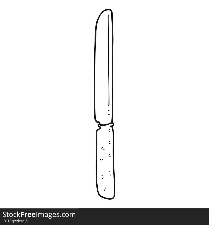 Black And White Cartoon Cutlery Knife