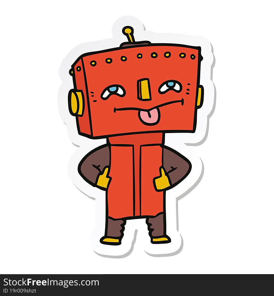 sticker of a cartoon robot