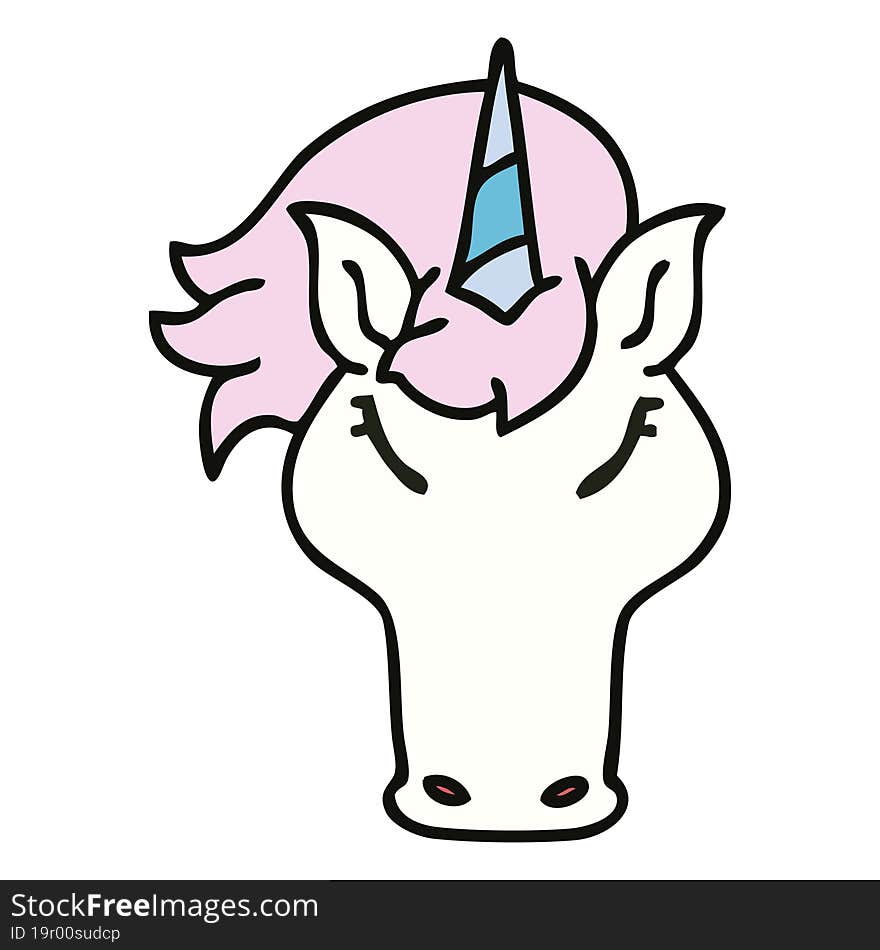 quirky hand drawn cartoon unicorn