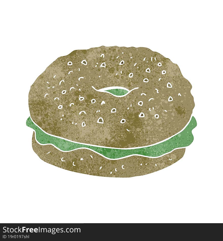 retro cartoon bagel