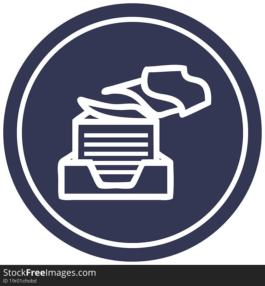 office paper stack circular icon