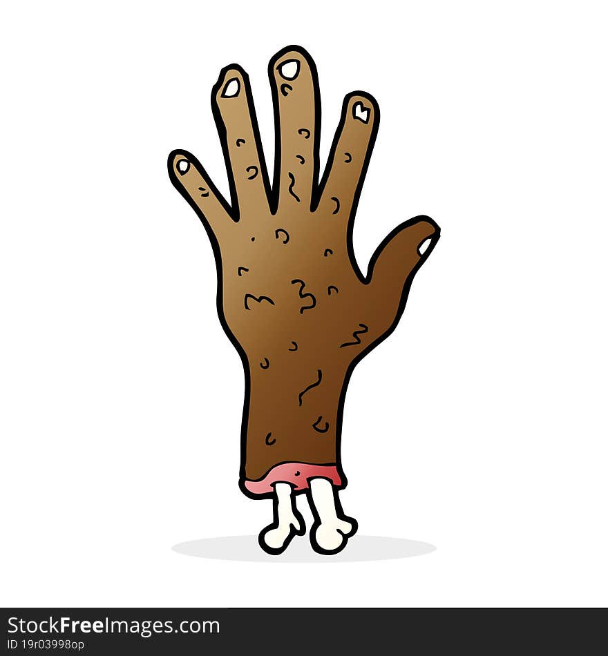 gross zombie hand cartoon