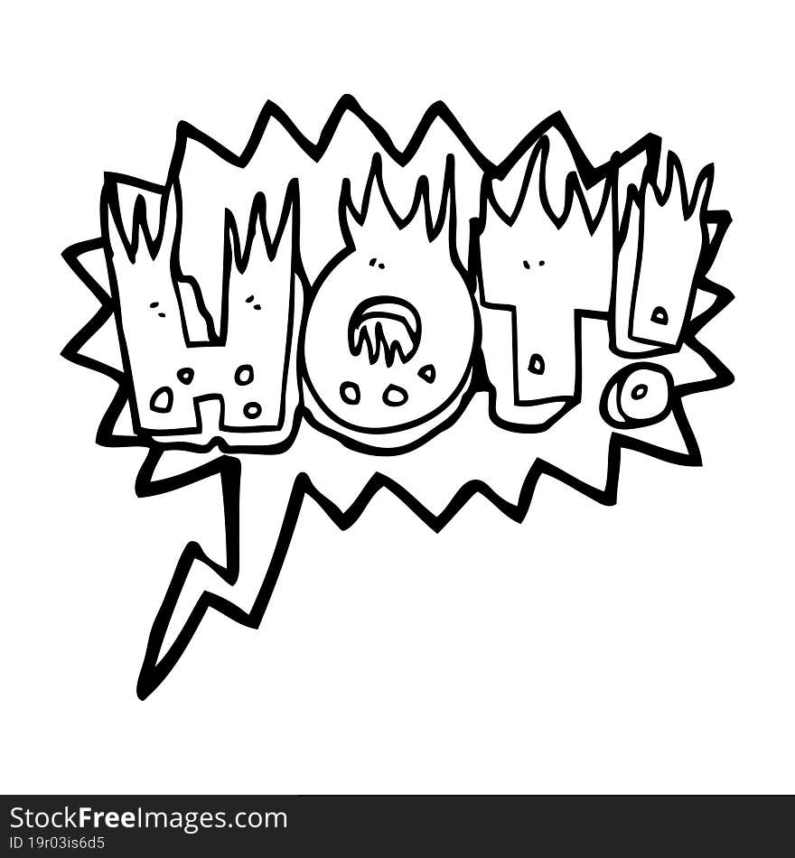 speech bubble cartoon hot symbol